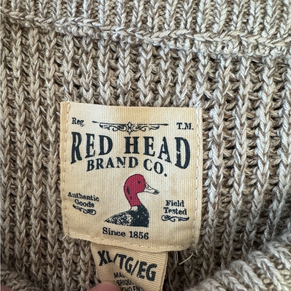 Red Head Brand Co Men's Cream Grandpa Knit Sweater - Picture 3 of 3